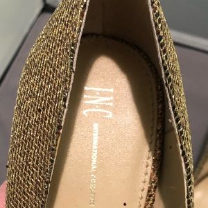 INC. Brand- Gold, peep-toe pumps
